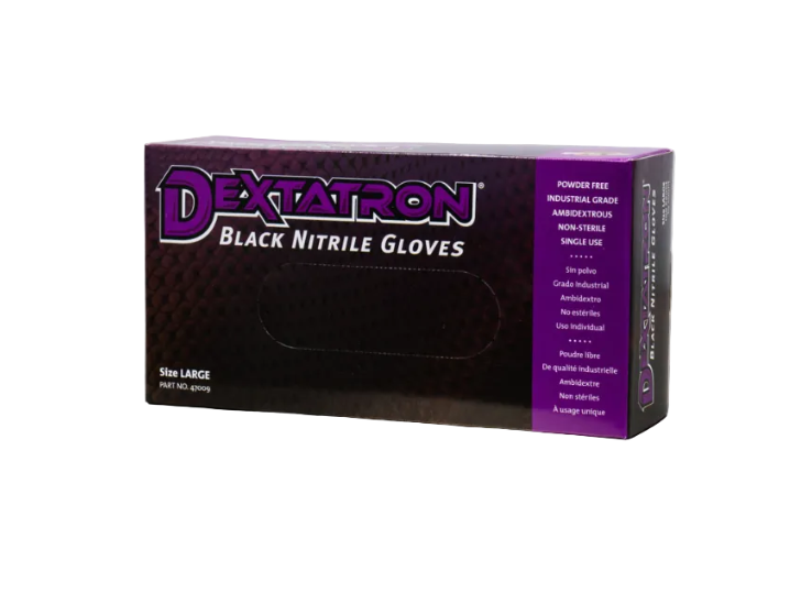 BLACK NITRILE GLOVES LARGE