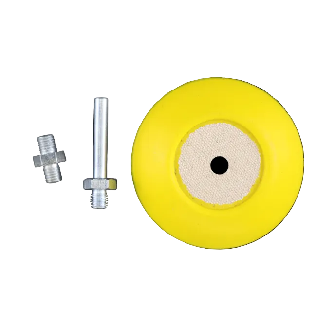 3 INCH YELLOW HOOK AND LOOP BACKING PLATE